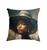 Elegant indoor pillow with musical notes design, perfect for enhancing home decor.